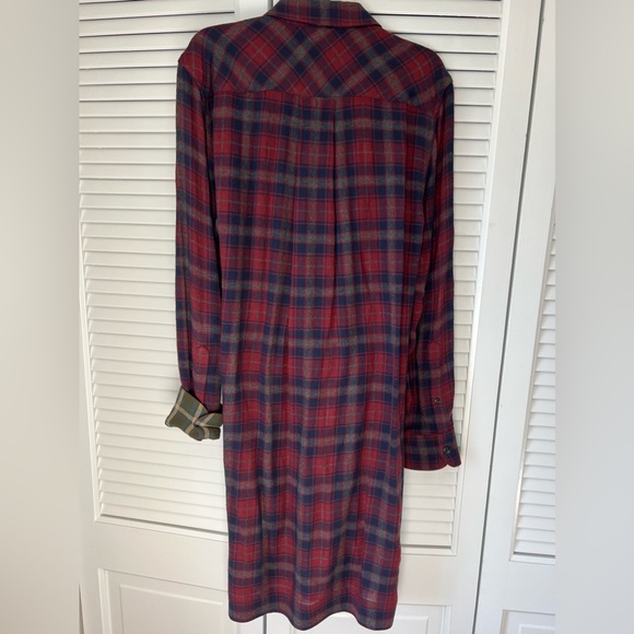 Rag & Bone Plaid Wool Tie Waist Shirt Dress - Picture 3 of 4